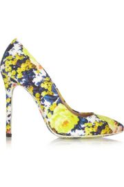 Floral-Print Canvas Pumps by MSGM at Net A Porter